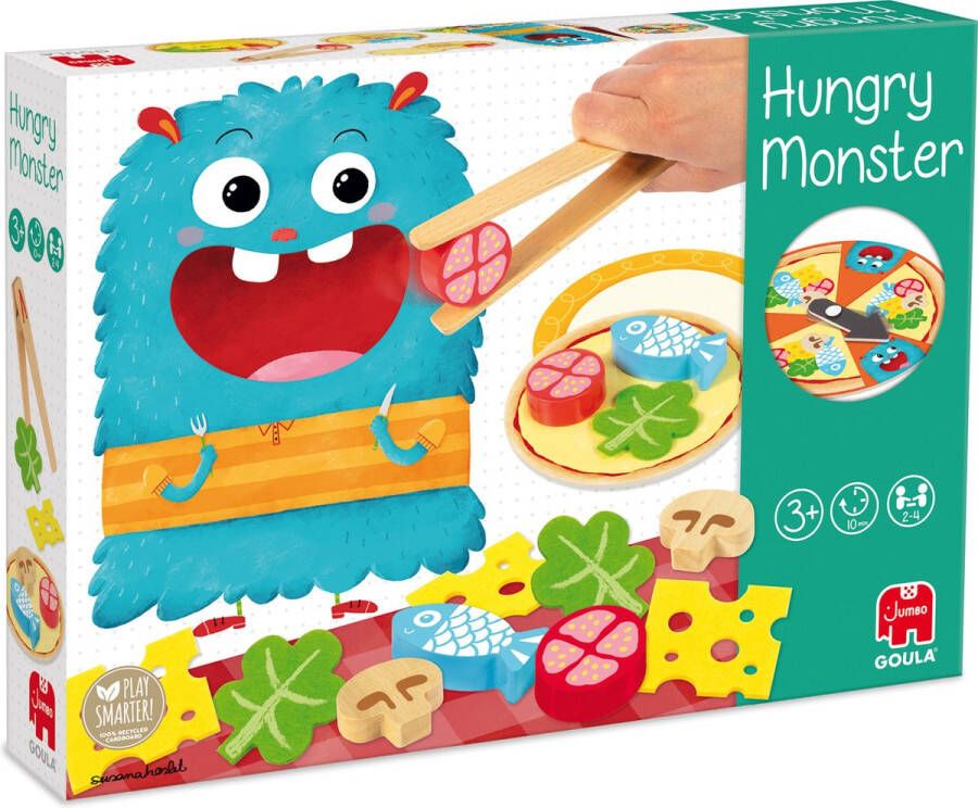 Goula kinderspel Hungry Monster junior hout vilt 27-delig