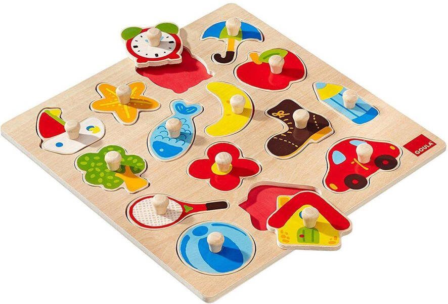 Goula Jumbo Vormenpuzzel Silhouette Junior Hout 15 Stukjes