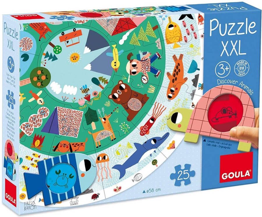 Goula Vormenpuzzel XXL Discover Animals 25 stukjes