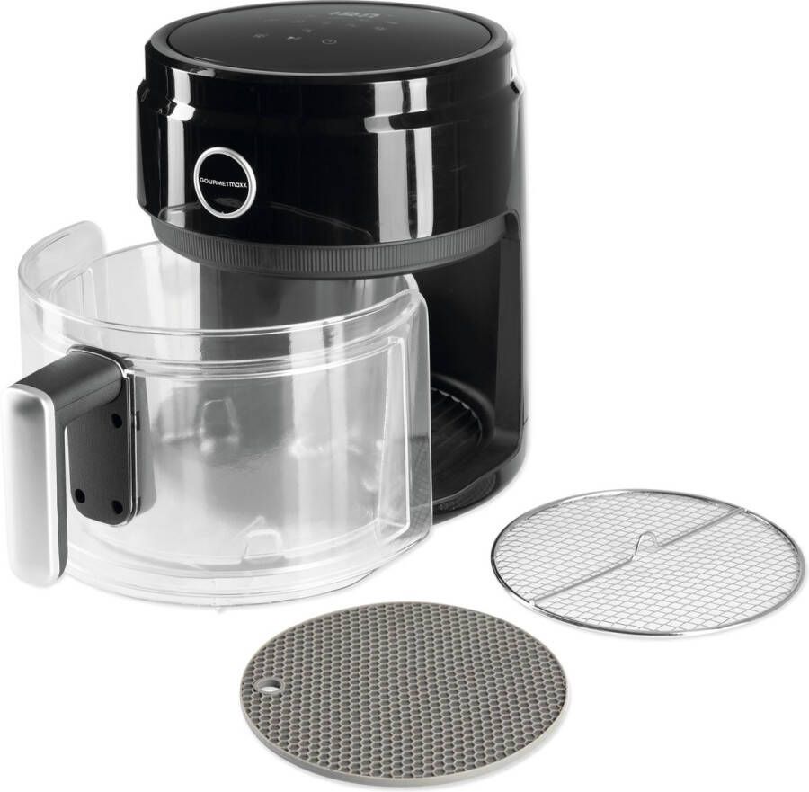 Gourmet Maxx GOURMETmaxx digitale heteluchtfriteuse met glazen kookmand 3.3 liter zwart