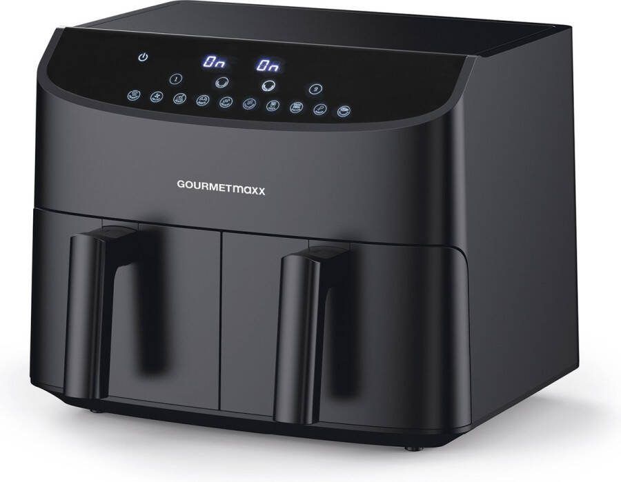 Gourmet Maxx GOURMETmaxx heteluchtfriteuse dubbele mand 2x 3 5 l zwart