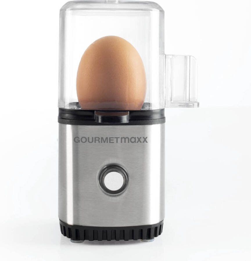 Gourmetmaxx eierkoker voor 1 ei roestvrij staal zwart