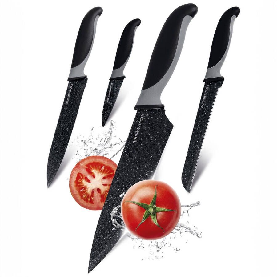 Gourmetmaxx messenset set van 4 zwart grijs