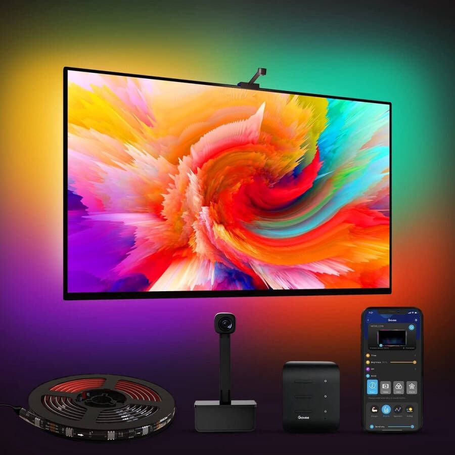 Govee DreamView T1 （75-85 inch TV) RGBIC led-achtergrondverlichting Compatibel met Alexa en Google Assistant