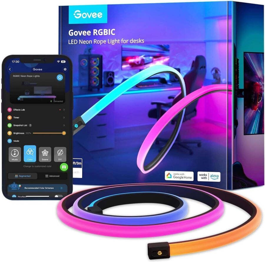 Govee RGBIC LED Neon Rope Light for desks (3m)