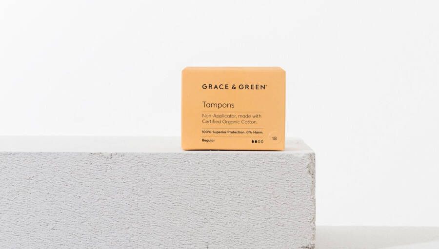Grace and Green Grace & Green Normaal Organisch Katoen Tampons Voordeelverpakking Biologisch Afvalvrij Comfort Performance Veilige absorptie