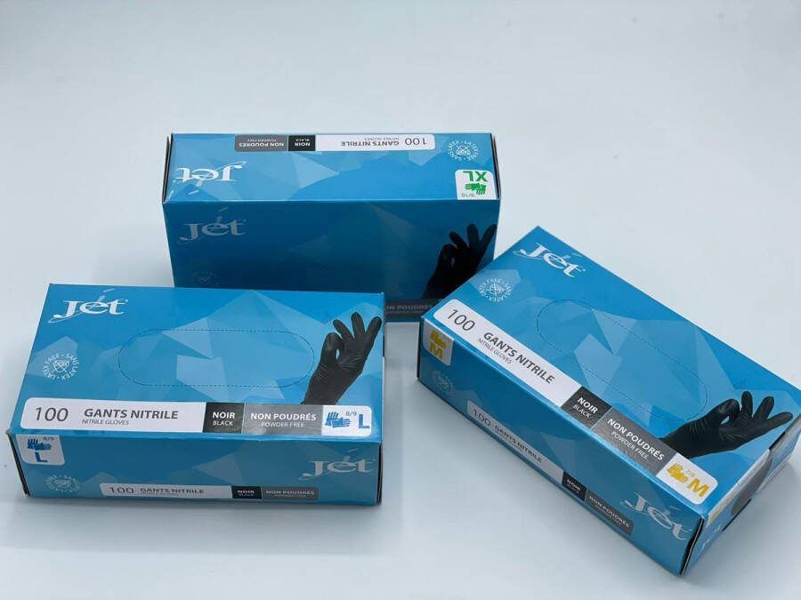 Graffiti Gloves Nitril Wegwerp Handschoenen Zwart Poedervrij Maat XL (Extra Large) 100 stuks
