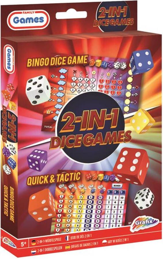 Grafix 2-in-1 Dobbelspel Bingo Dice & Quick and Tactic