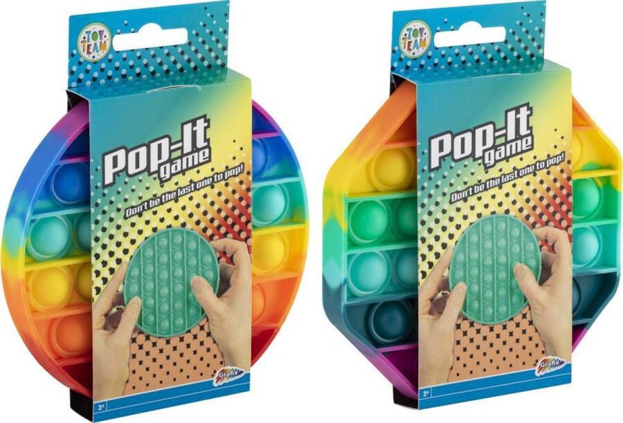 Grafix 2x Pop it | Fidget toys regenboog kleuren