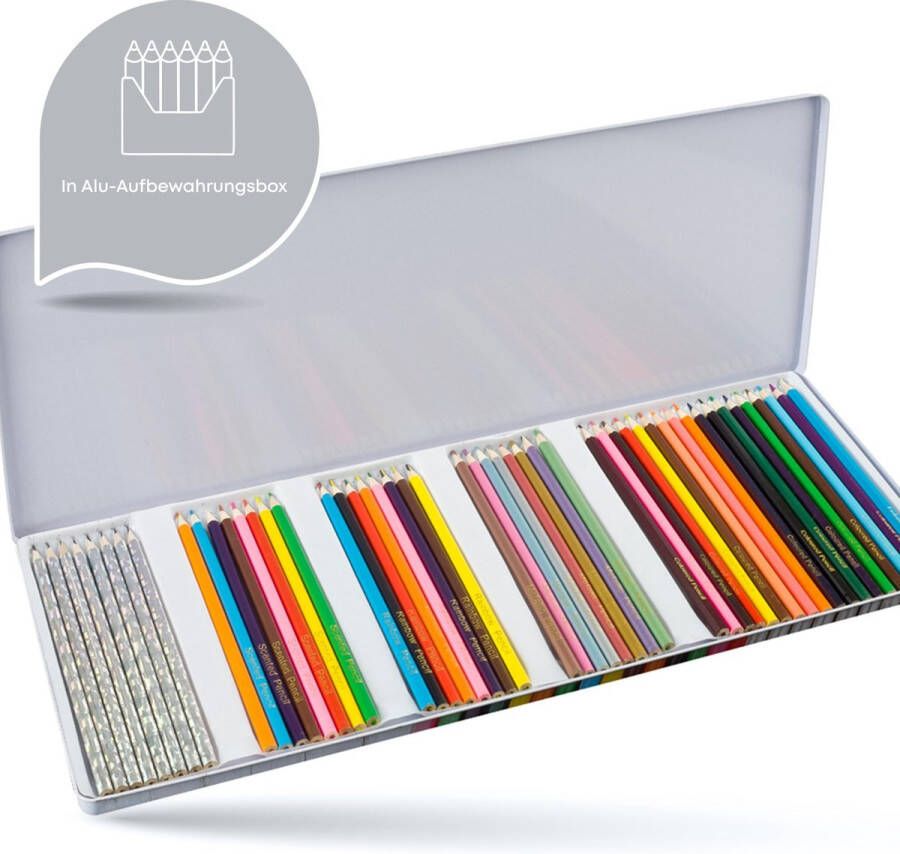 Grafix 50 kleurpotloden in blik | Kleurpotloden kinderen | Potloden set | Kleuren | Tekenen | Inkleuren | Potloden | Kleurpotloden kinderen | Speelgoed meisjes | Creatief voor kinderen vanaf 3 jaar