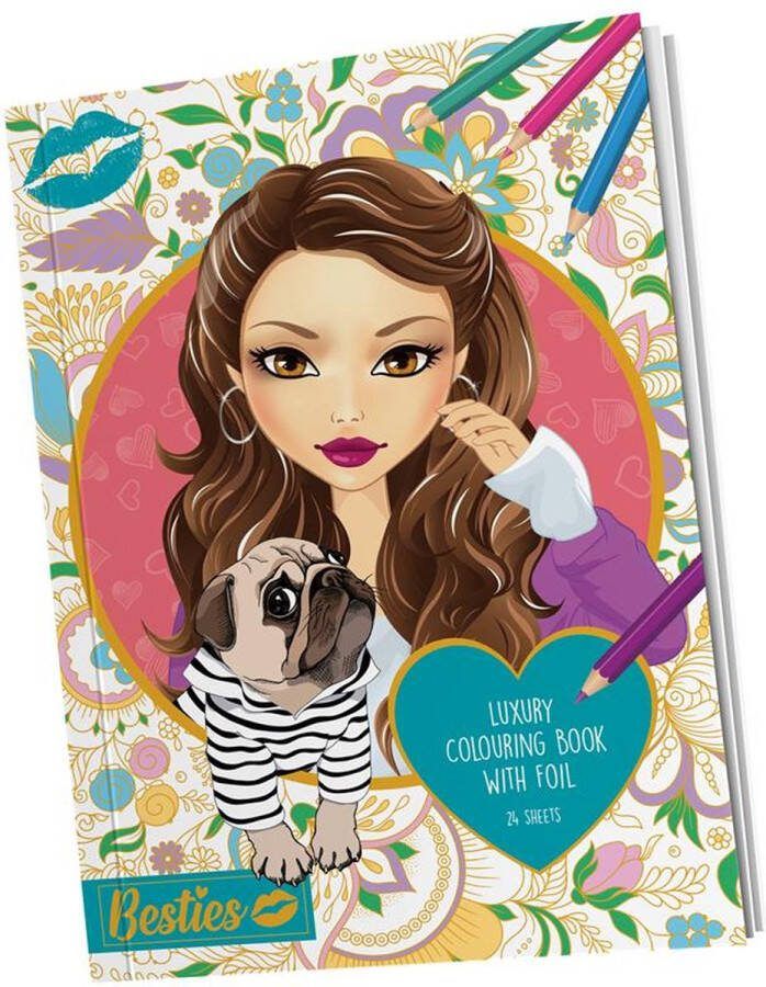 Grafix Besties Luxury kleurboek A4 met folie 24 vel