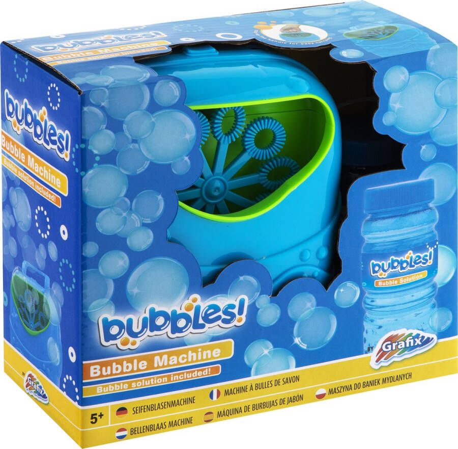 Grafix Bubble Machine Draagbare Bellenblaasmachine voor Kinderen met Bubble Solution Inbegrepen Honderden Bubbels in Verschillende Maten en Vormen Geschikt voor 5 Jaar en Ouder Perfect voor Feestjes en Buitenplezier
