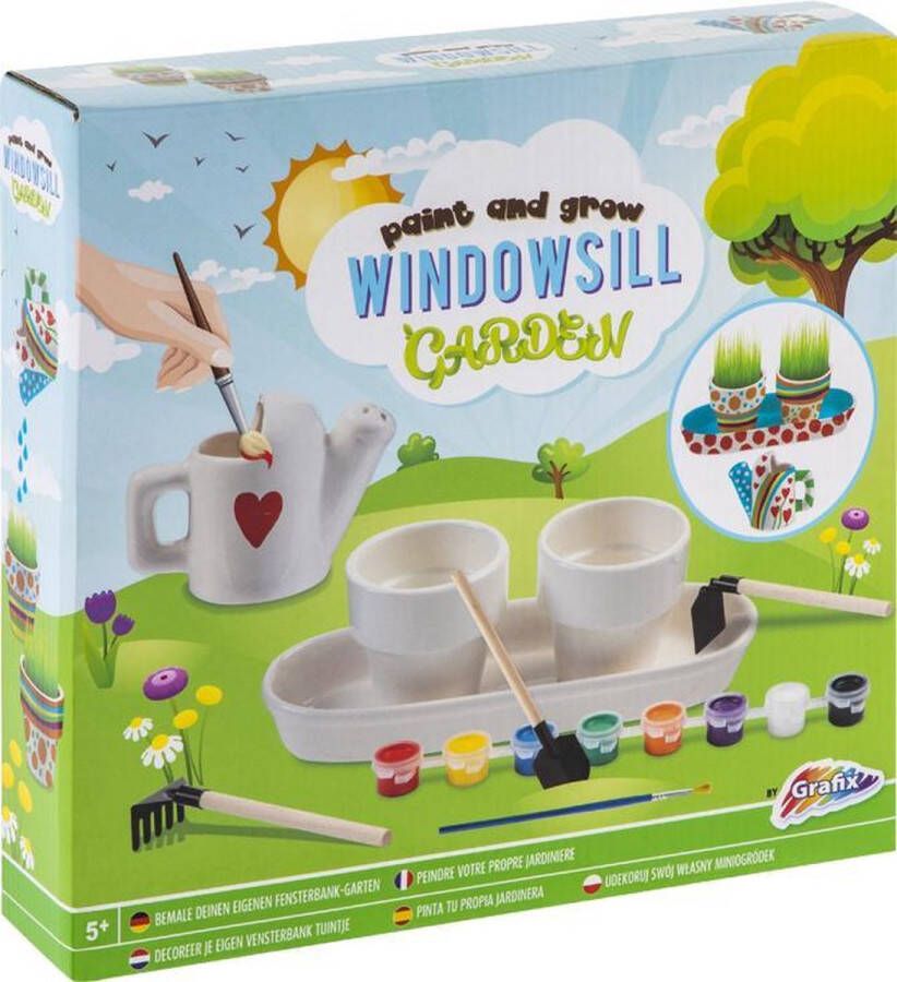Grafix Decoreer je eigen vensterbank tuintje | Tuin onderhouden voor kinderen | Schilderpakket kinderen |
