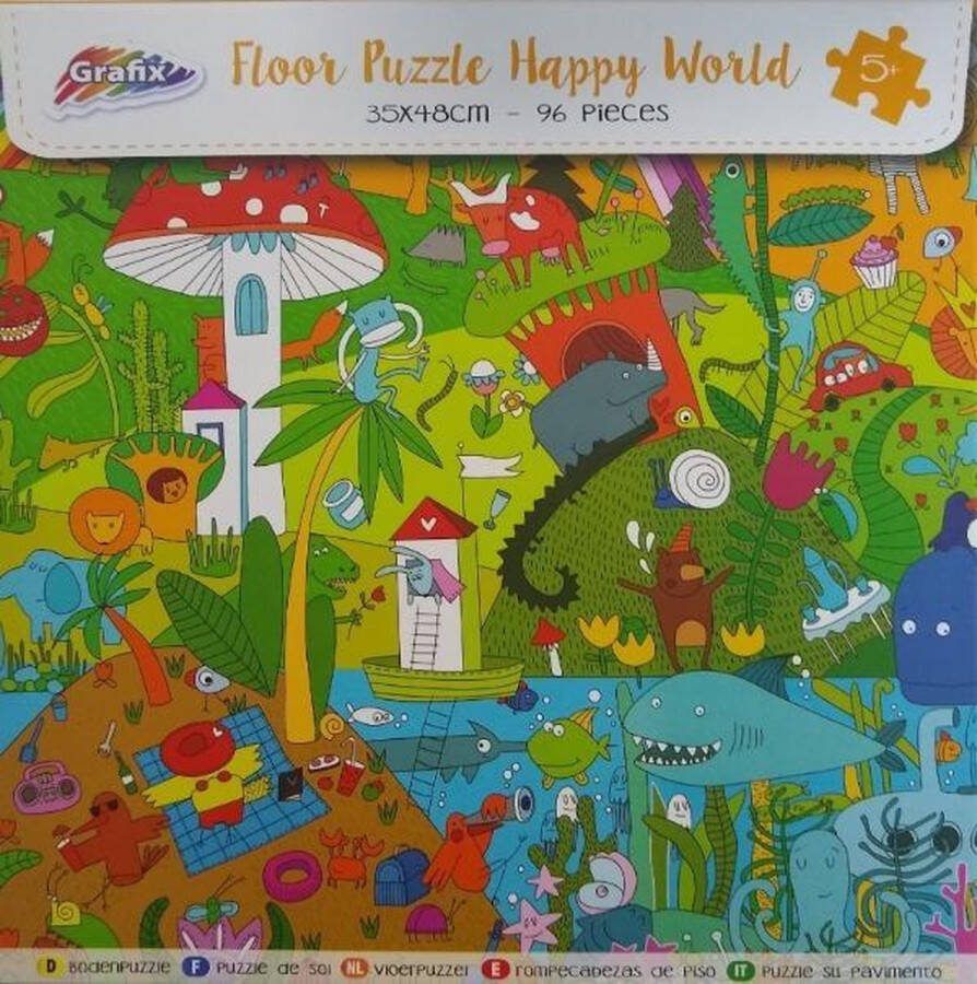 Grafix Extreem mooie vloerpuzzel Happy world