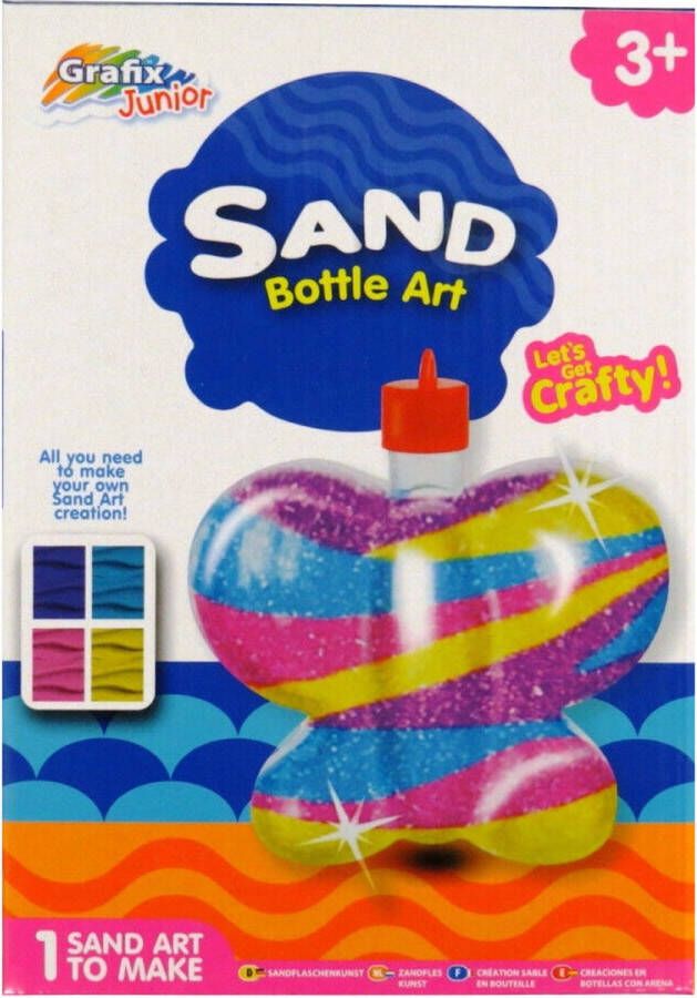 Grafix Junior Zandkunst Vlinder Bottle art Zand kunstenaar Zand kunst Sand art Vlinder speelgoed kinderpeelgoed