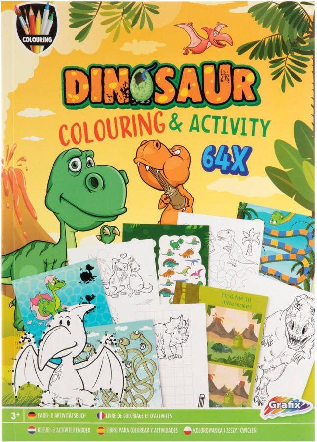 Grafix Kleur & Activiteitenboek A4 Dino 64blz
