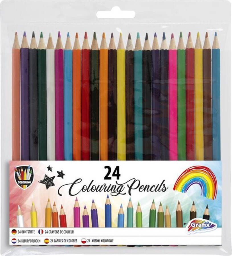 Grafix Kleurpotloden 24 stuks | | in etui kleuren voor kinderen