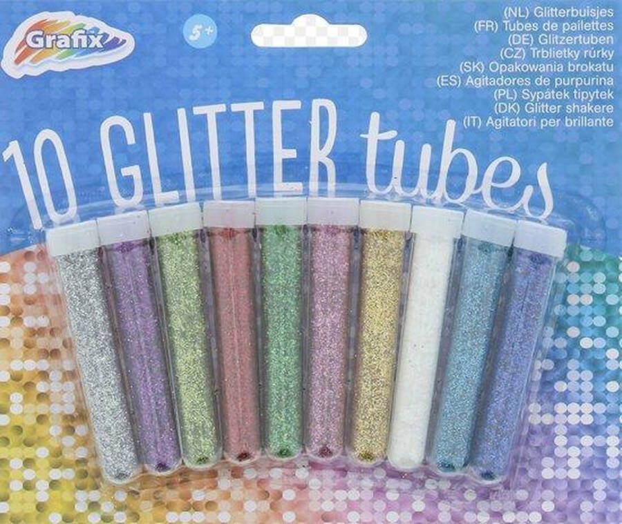 Grafix Knutsel Hobby Glitters 10 kleuren Strooi Glitters Poeder