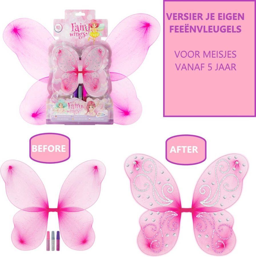 Grafix Maak Je Eigen Feeënvleugels | Knutselen voor Meisjes | Voor meisjes vanaf 3 jaar | Maak je eigen carnavalskleding | Versier je eigen Feeënvleugels