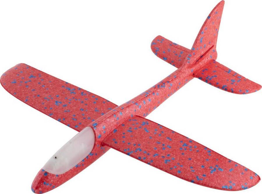 Grafix Maak je eigen foam vliegtuig Led verlichting Zweefvliegtuig speelgoed Rood vliegtuig
