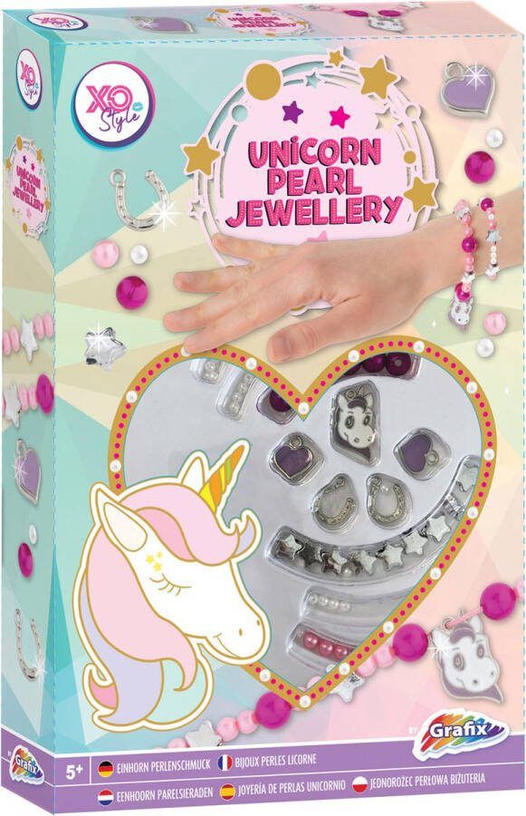 Grafix Maak je eigen sieraden | Unicorn Parel Sieraden Maken | Hobbypakket meisjes | Unicorn Pearl Jewellery | Geschikt voor meisjes vanaf 5 jaar