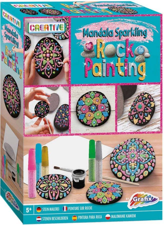 Grafix Mandala Stenen Schilderen Pakket | Happy Stones maken | Rock painting pakket | Schilderen voor kinderen