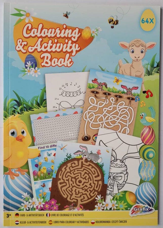 Grafix PASEN KLEURBOEK EN ACTIVITEITENBOEK 64 BLADZIJDEN PAAS BOEK