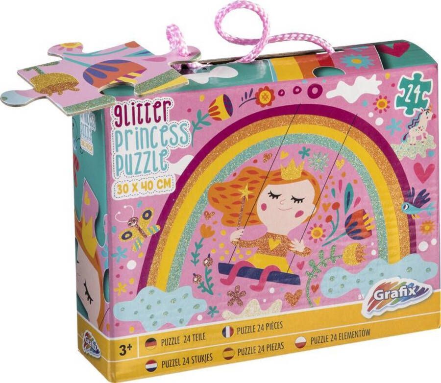 Grafix Prinses Glitter Puzzel | | 30 x 40 CM | 24 puzzelstukjes | Legpuzzel