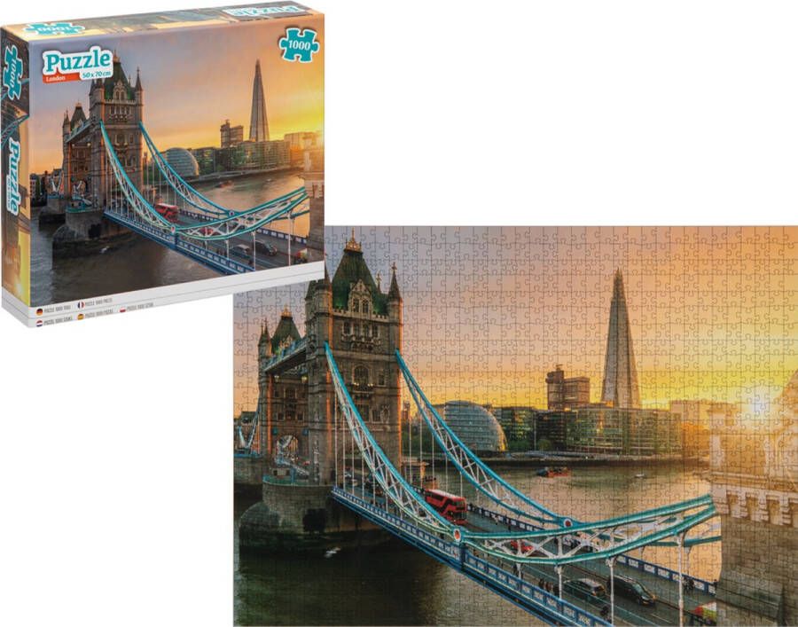 Grafix Puzzel 1000 stukjes volwassenen | Thema London | Afmeting 50 X 70 CM | Legpuzzel | Tower Bridge