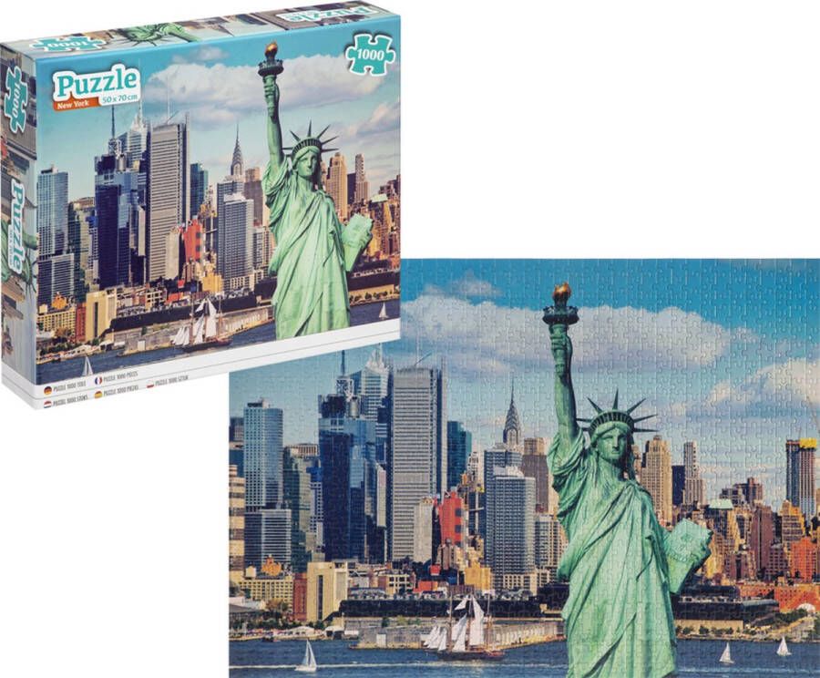 Grafix Puzzel 1000 stukjes volwassenen | Thema New York | Afmeting 50 X 70 CM | Legpuzzel | vrijheidsbeeld