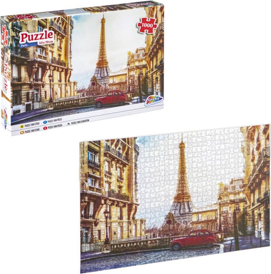 Grafix Puzzel 1000 stukjes volwassenen | Thema Parijs Eiffeltoren | Afmeting 50 X 70 CM | Legpuzzel