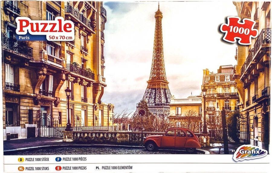 Grafix Puzzel 1000 stukjes volwassenen | Thema Parijs Eiffeltoren | Afmeting 50 X 70 CM | Legpuzzel