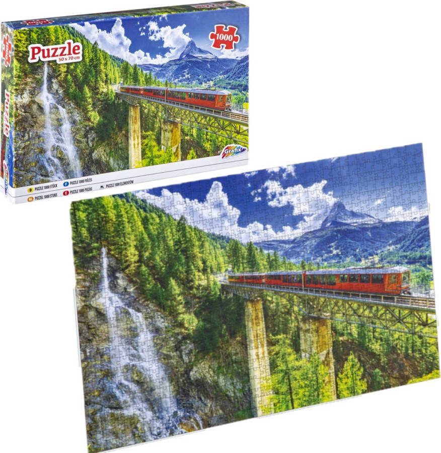 Grafix Puzzel 1000 stukjes volwassenen Thema Trein in de bergen Afmeting 50 X 70 CM Legpuzzel