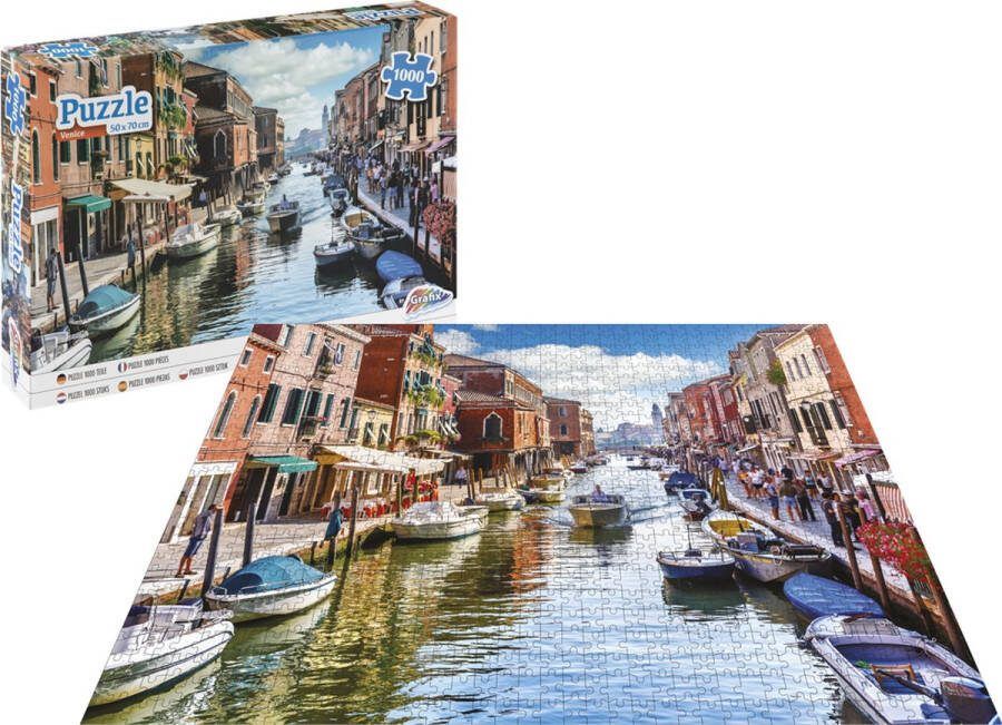 Grafix Puzzel 1000 stukjes volwassenen Thema Venetië Afmeting 50 X 70 CM Legpuzzel Canal Grande Venetië