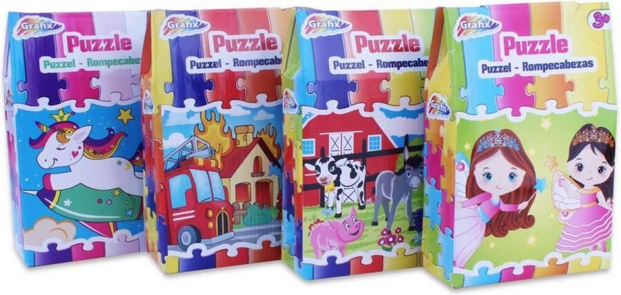 Grafix puzzel voor kinderen 4 assorti legpuzzels 30 puzzelstukjes per puzzel afmeting: 27 X 18 CM