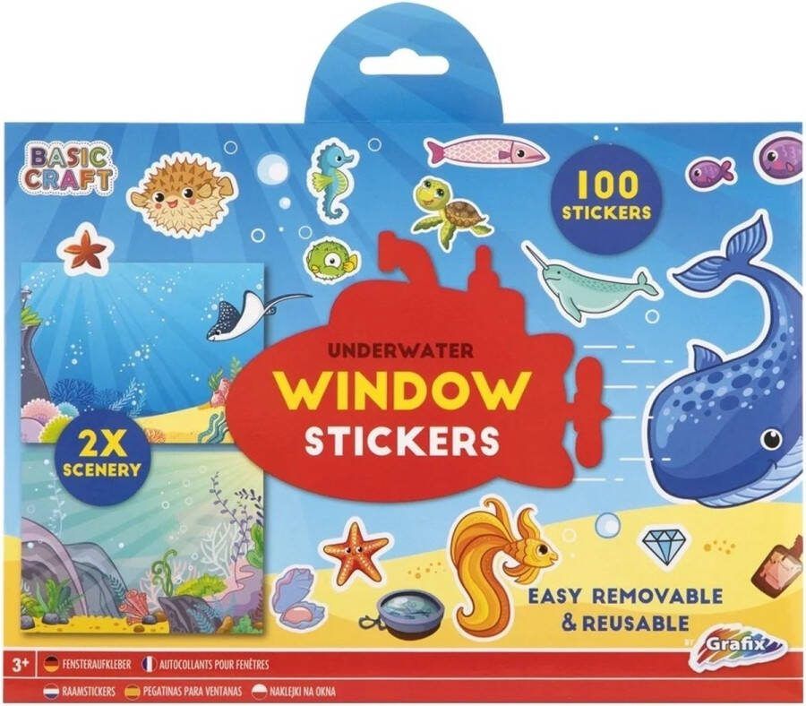 Grafix Raamstickers 'Onderwater Leven' 100 Stuks Raamstickers voor Kinderen Raamstickers Auto