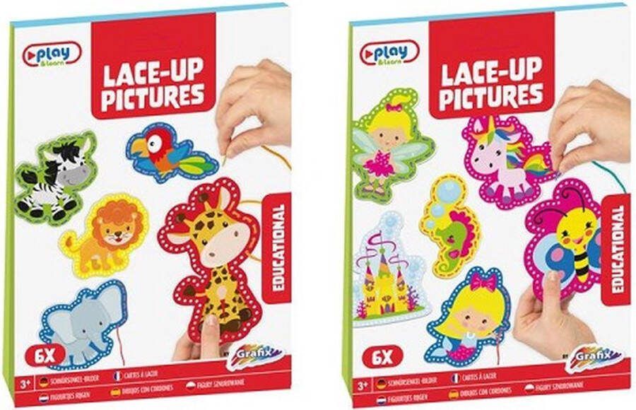Grafix Rijgfigurenset 6 stuks (1 stuk) assorti
