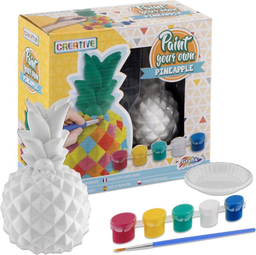 Grafix Schilder je eigen ananas | Schilderpakket | 13 cm Hoog |