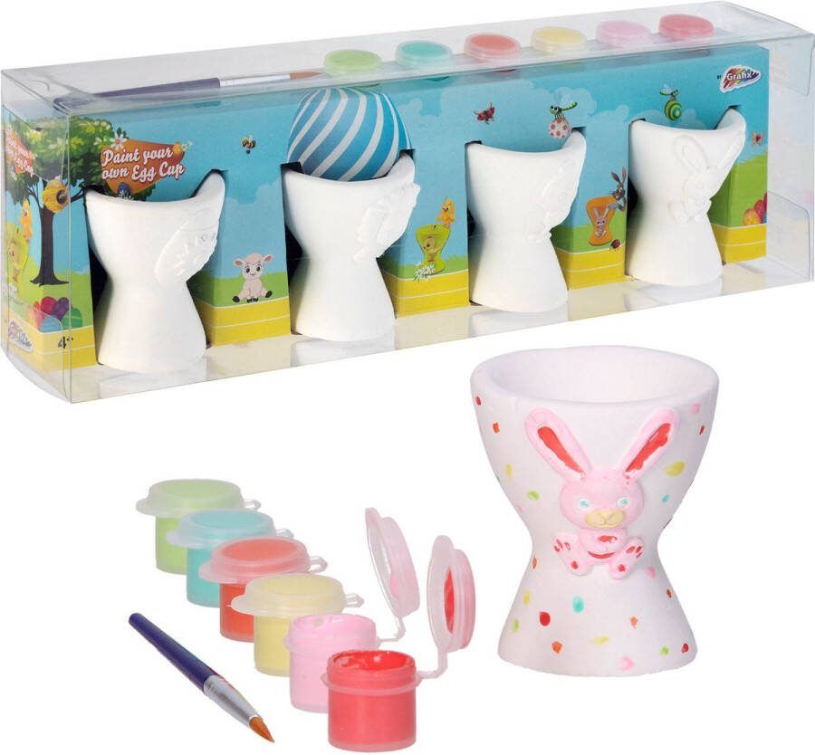 Grafix Schilderset paasdopjes per set van 4
