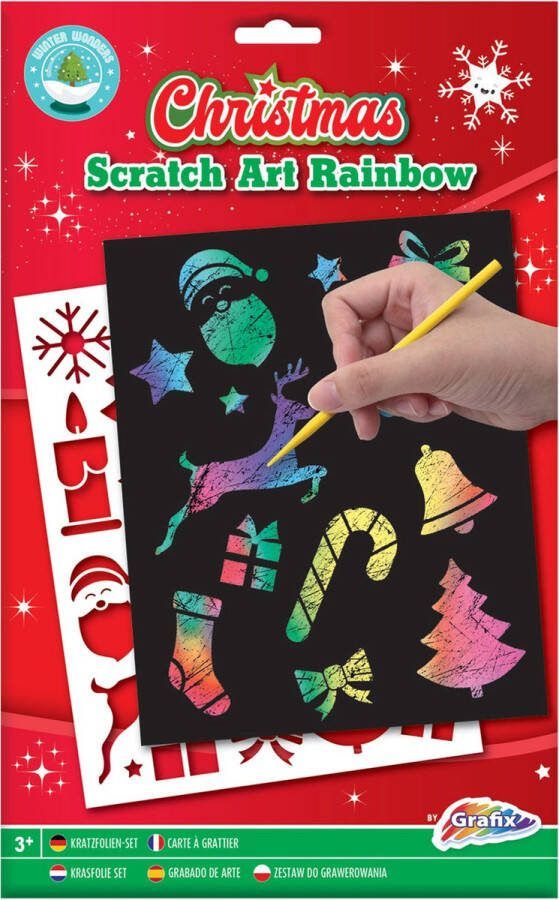 Grafix Scratchkunst Regenboog Kerst A5