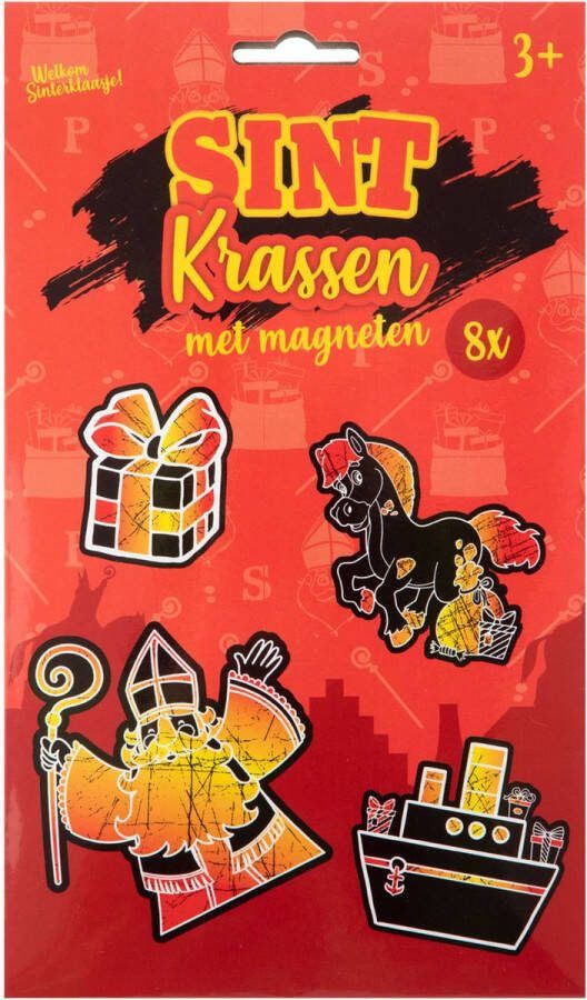 Grafix Sinterklaas Magneten krassen 8 stuks op blister