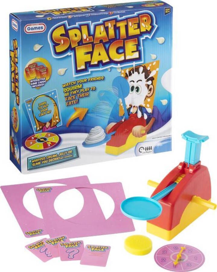 Grafix Splatter face slagroom spel | actiespel | familiespel | Lachen Gieren & brullen gegarandeerd!