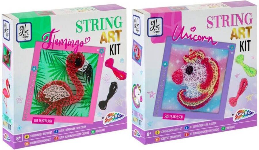 Grafix String Art | Knutselpakket voor kinderen | Unicorn of Flamingo | Hobbyset draadkunst
