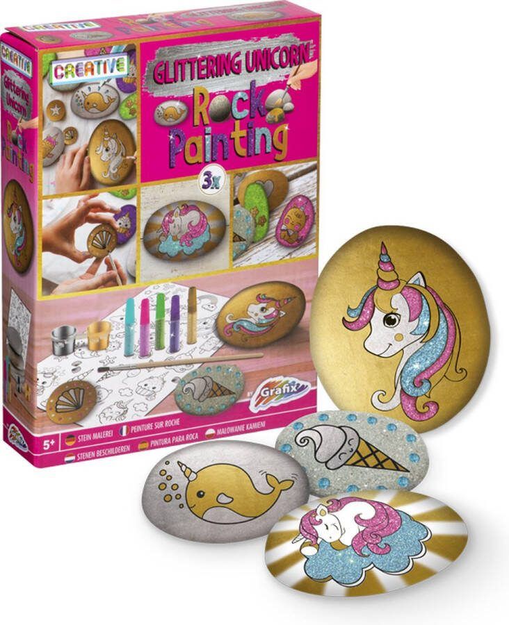 Grafix Unicorn Rock Painting Happy Stones Stenen schilderen voor meisjes Happy stones pakket