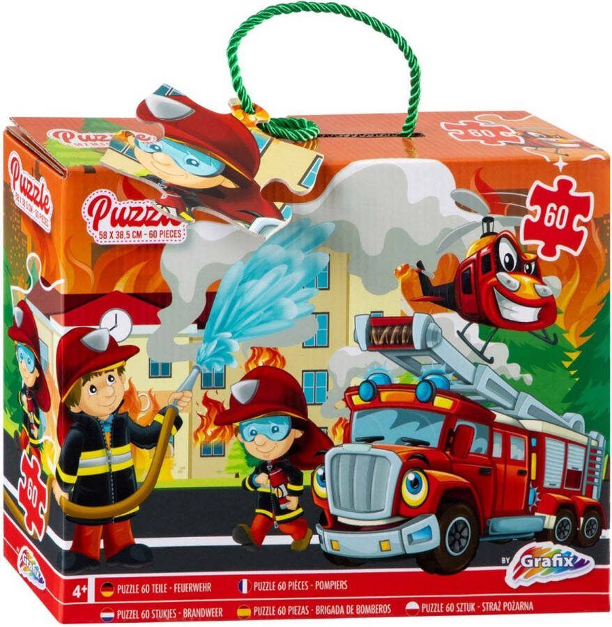Grafix Vloerpuzzel Brandweer 58x39 cm 60 Stukjes