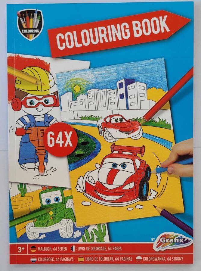 Grafix VOERTUIGEN KLEURBOEK 64 KLEURPLATEN