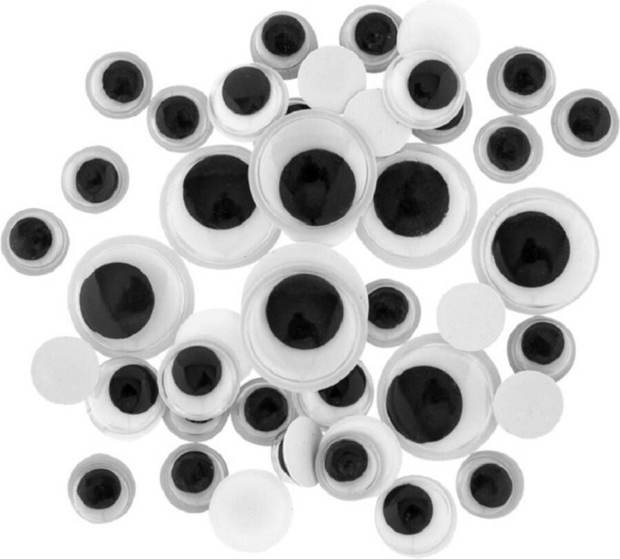 Grafix Wiebeloogjes 100 stuks Googly Eyes Zelfklevend 3 verschillende maten 1 Zakje