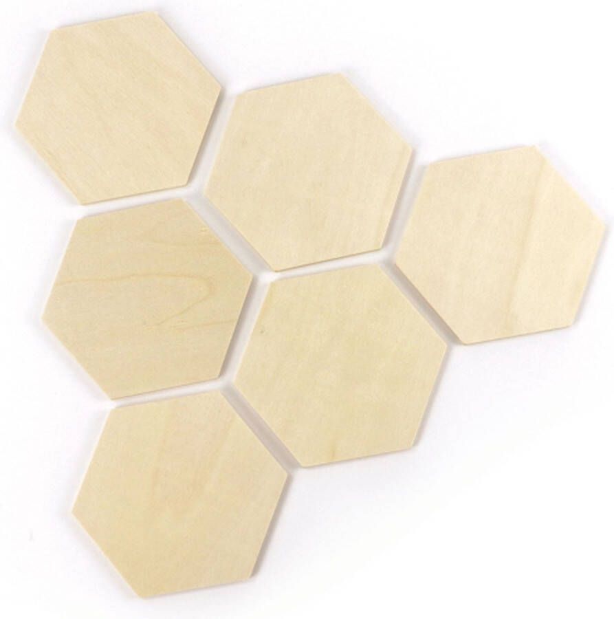 Graine Créative GC Houten Hexagon 99x86x4 mm 6 stuks