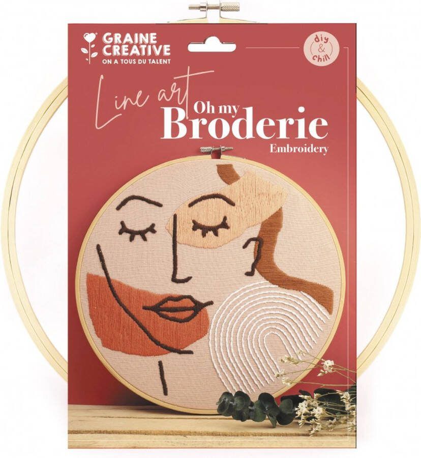 Graine Créative Graine Creative Borduurset 28x29x2 cm Line Art