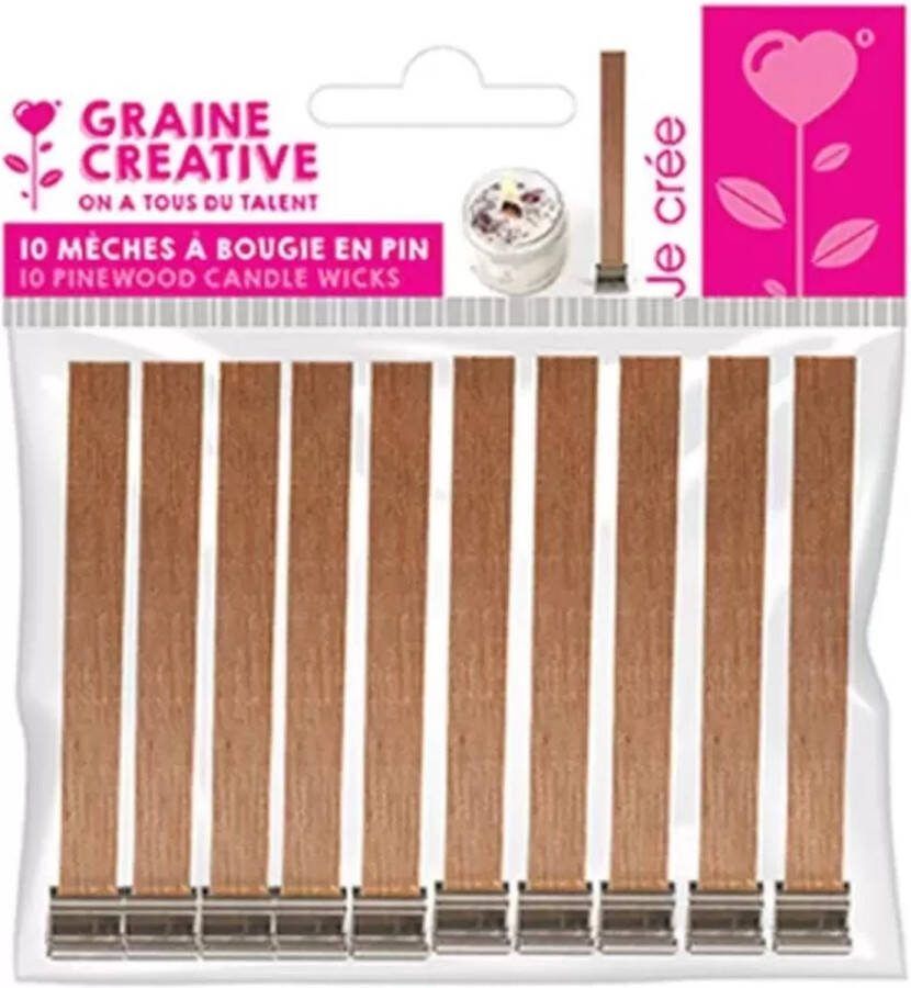 Graine Creative GC Dennenhout Natuur Lont 13 cm 10 stuks